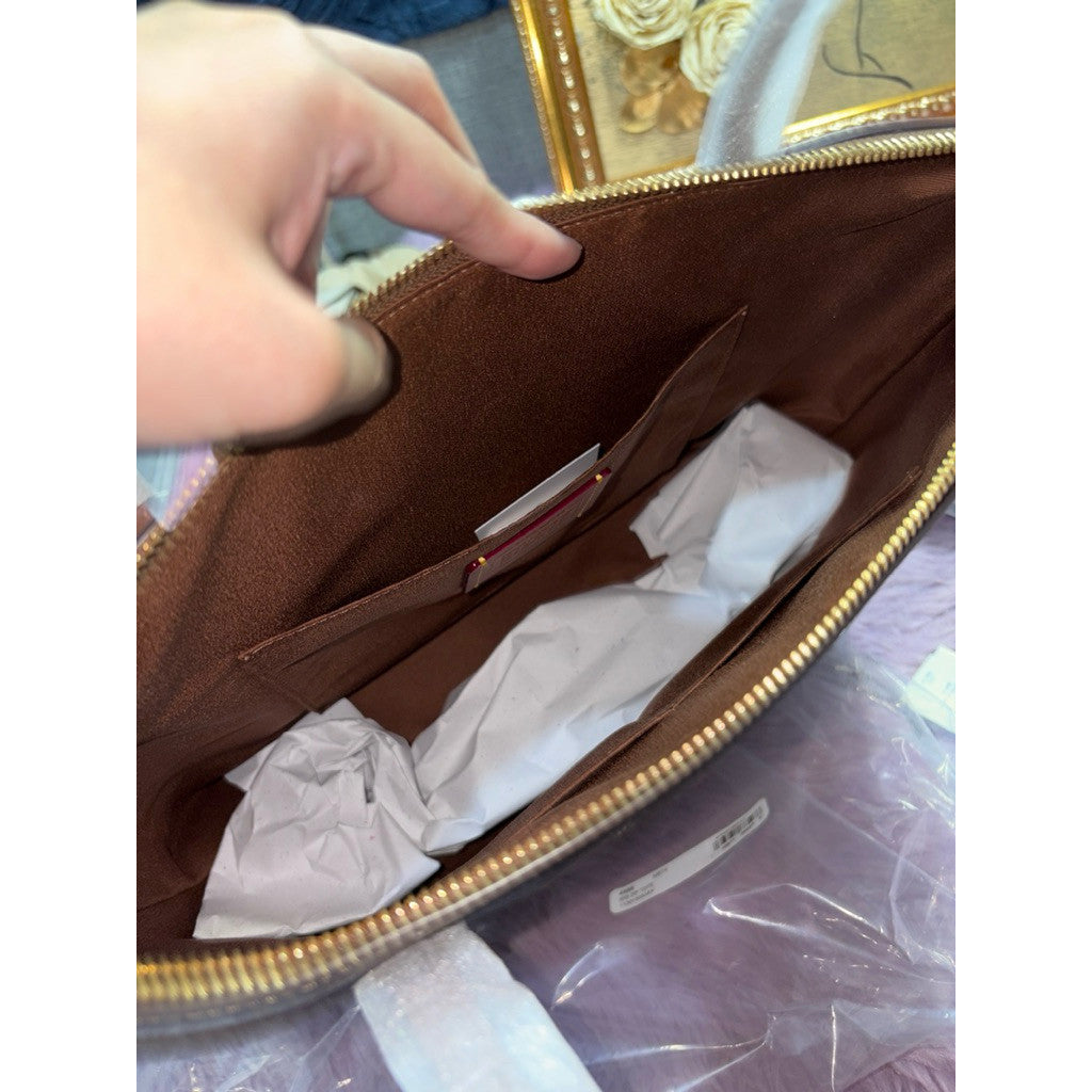 ORIG & IMPORTED Coach Medium Zip Top Tote Bag In Signature Canvas Saddle/Brown