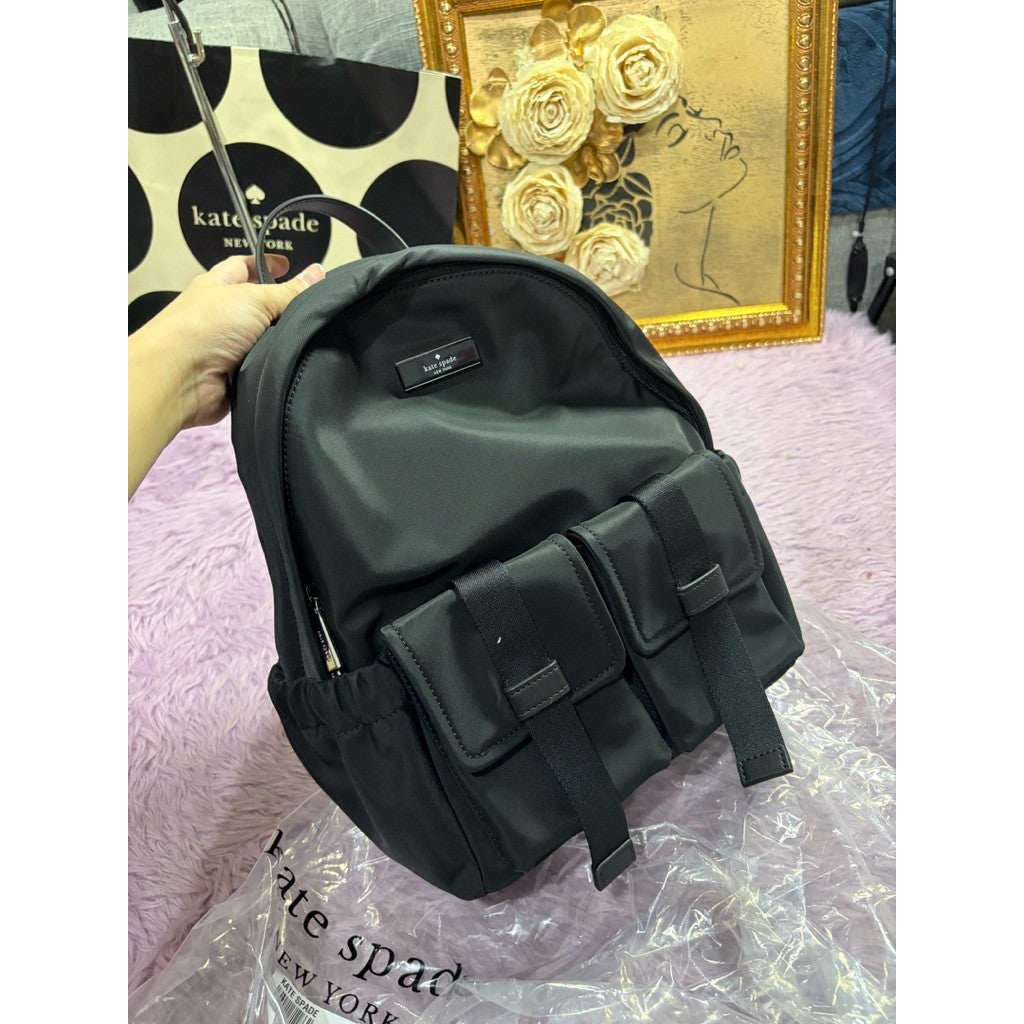 ORIG & IMPORTED KS Cargo Medium & Large Nylon Black Backpack Bag