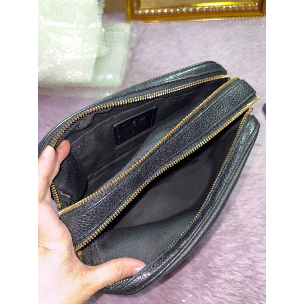 ORIG Preloved CCH Jes Crossbody Carriage Logo Black Camera Double Zip Bag