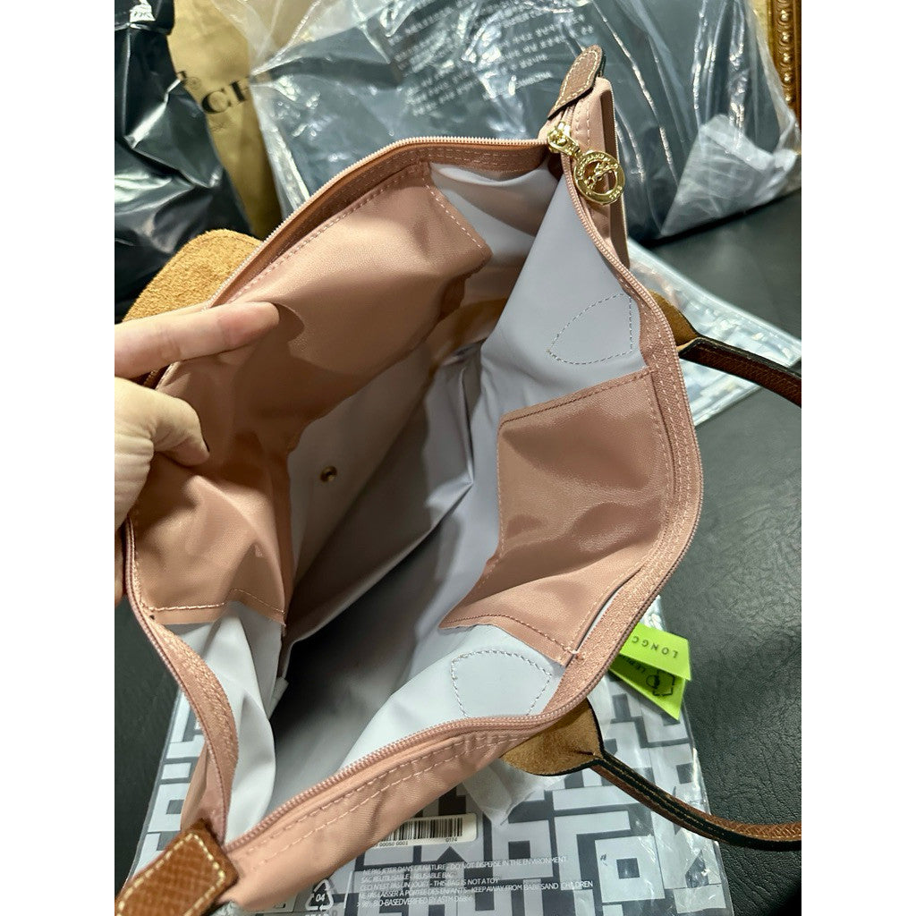 ORIG & IMPORTED ROSETTE PINK Longchamp LC Le Pliage Nylon Tote Bag