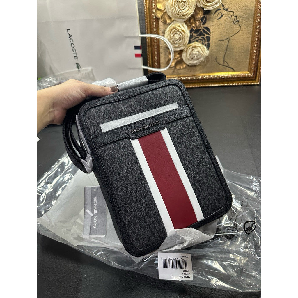 ORIG & IMPORTED MK Cooper Striped Signature Logo Flight Men's Bag Blue/Red