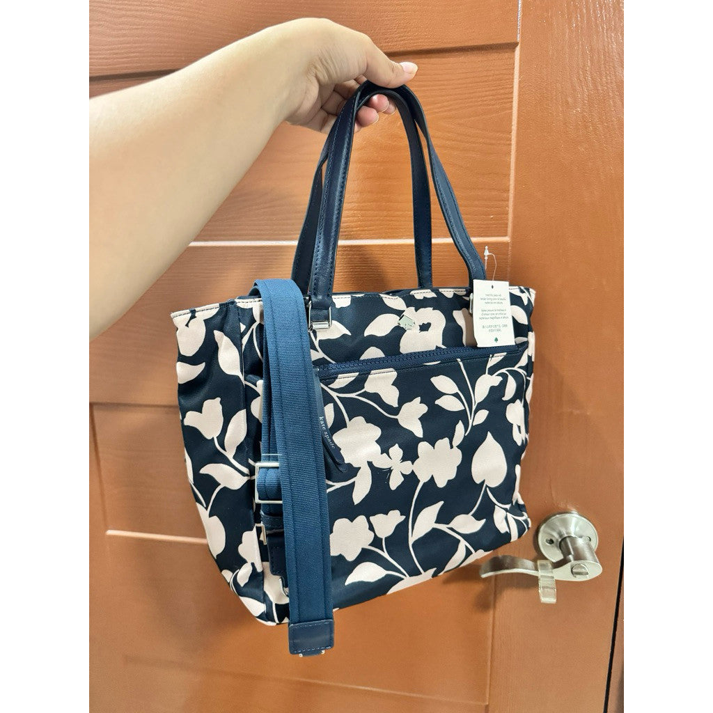 ORIG & IMPORTED KS Jae Garden Vine Medium Satchel Nylon Floral Bag
