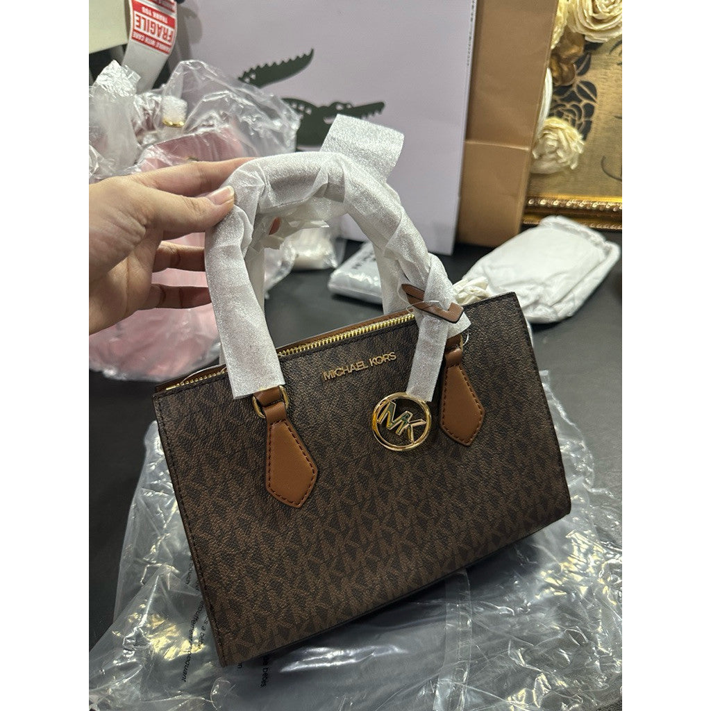 ORIG & IMPORTED MK Sheila Small Signature Logo Satchel Brown Bag