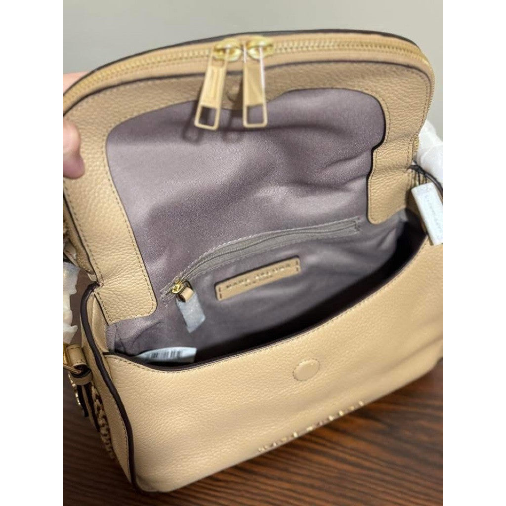 ORIG & IMPORTED MJ The Groove Leather Small Messenger Flap Bag in Brown/Iced Coffee