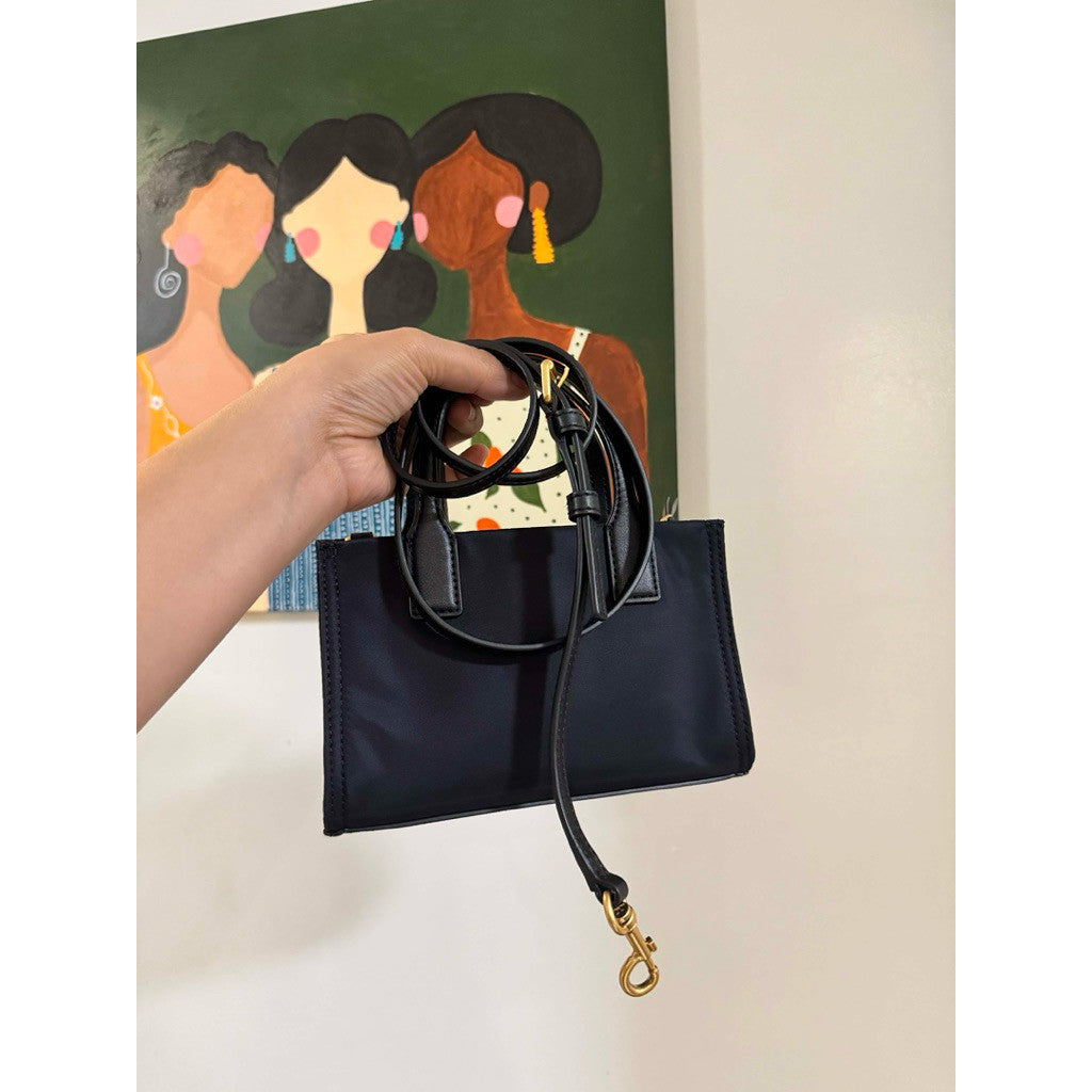ORIG Preloved TB Mini Ella Nylon Tote Phone Bag in Black/Green