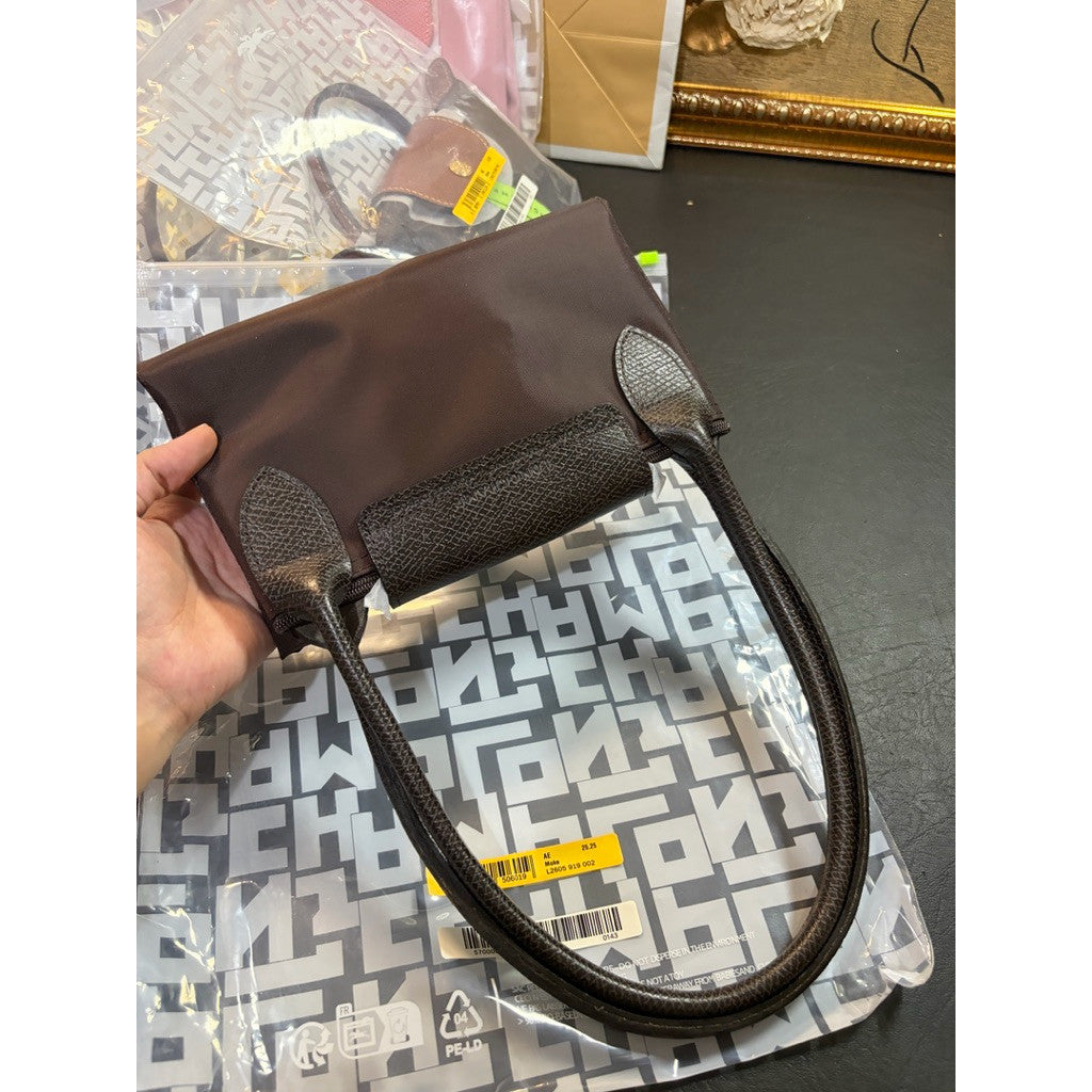 ORIG & IMPORTED MOCHA BROWN Longchamp LC Le Pliage Nylon Tote Bag