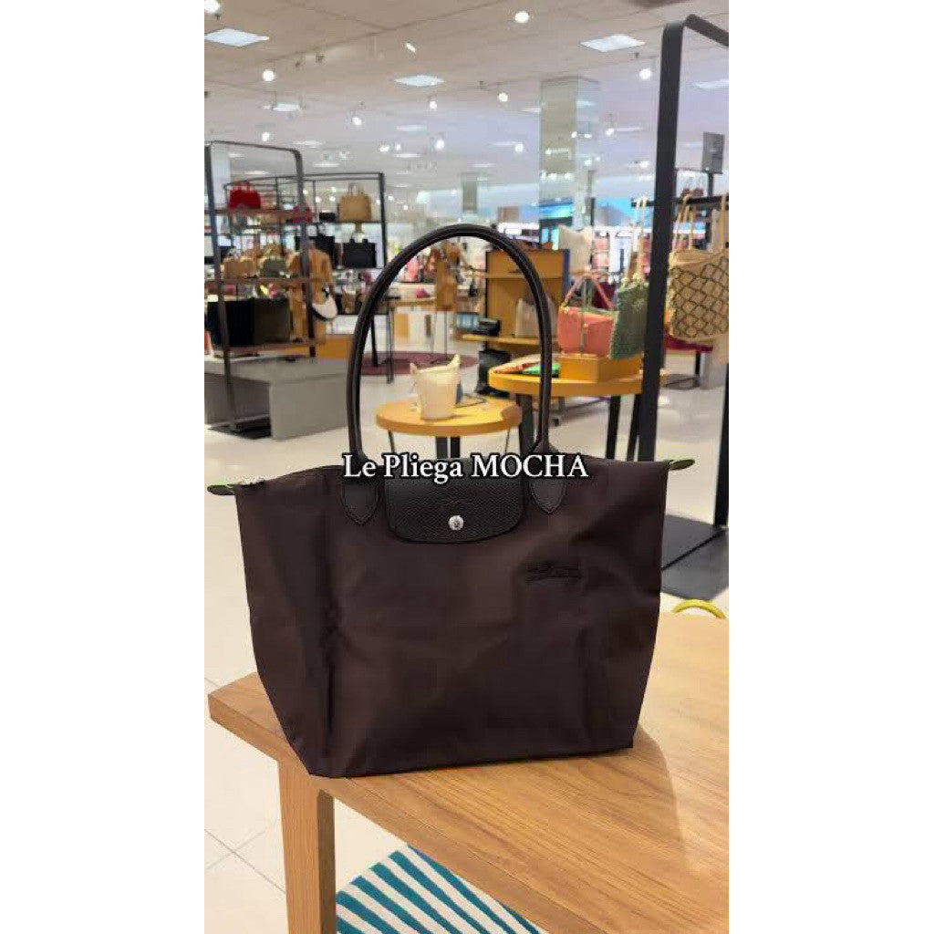 ORIG & IMPORTED MOCHA BROWN Longchamp LC Le Pliage Nylon Tote Bag