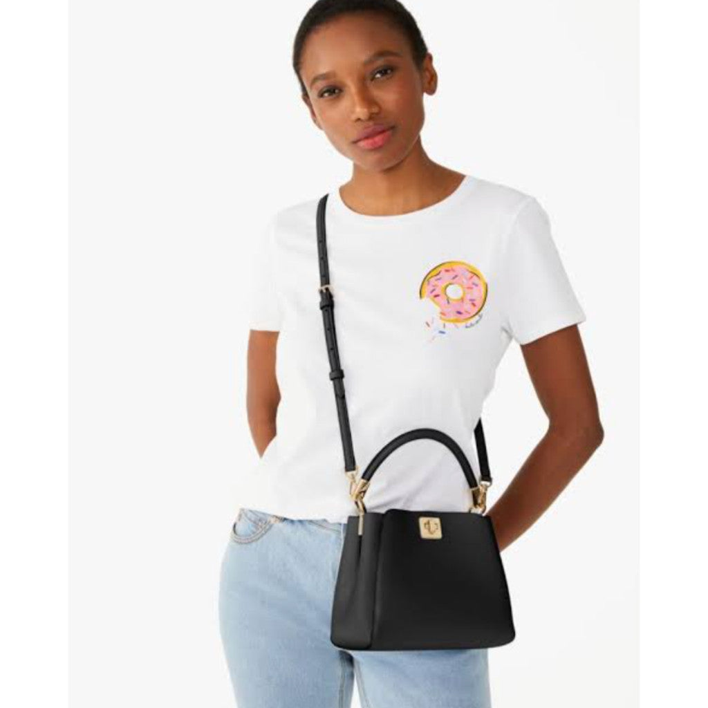 ORIG & IMPORTED KS Phoebe Mini and Small Top Handle Bucket Black Bag