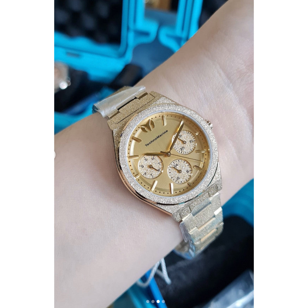 ORIG & IMPORTED Technomarine TM-318149  Ocean Empress 34mm Gold Dial Women's Quartz Watch