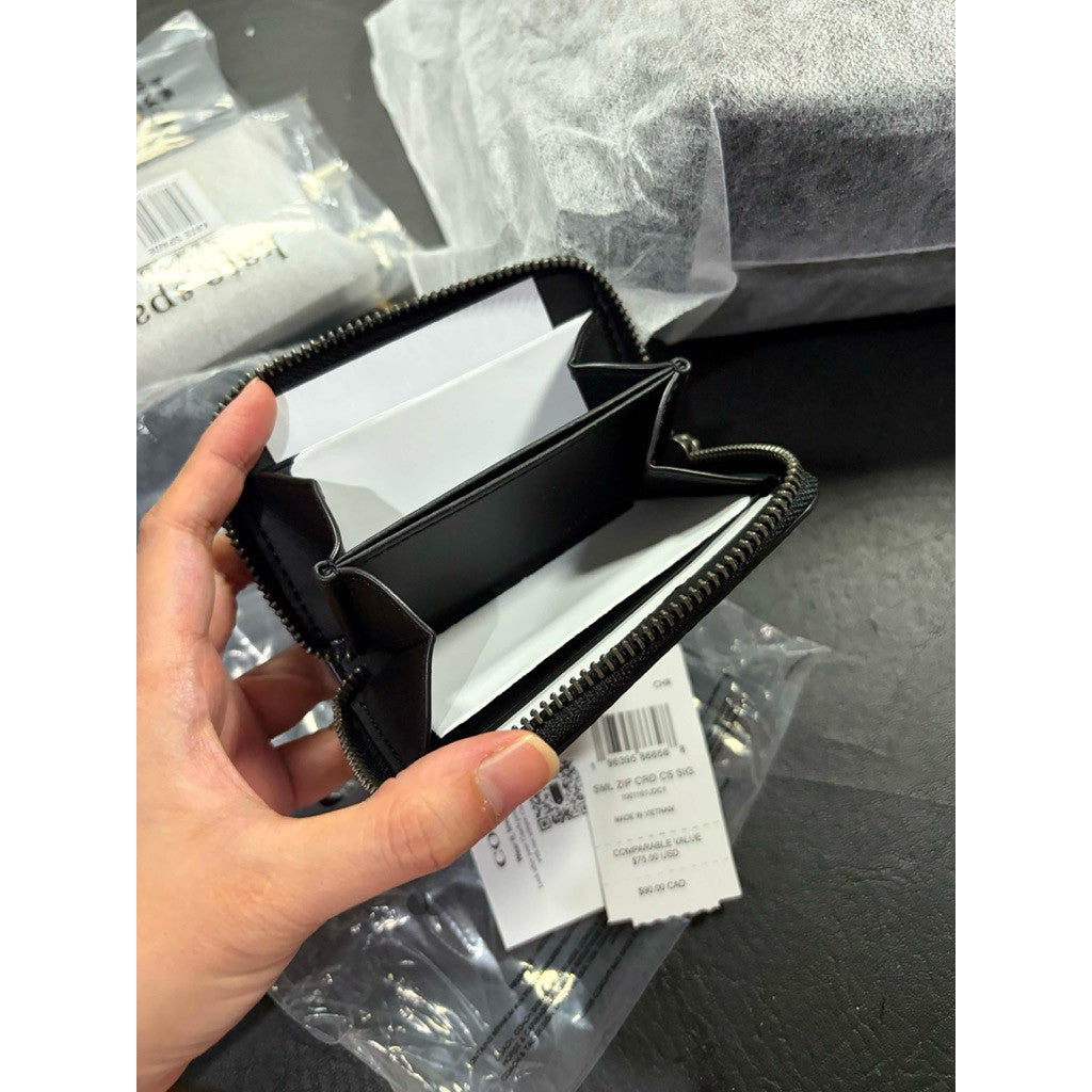 ORIG & IMPORTED CCH Essential Small Zip Around Card Case Men's Black Wallet