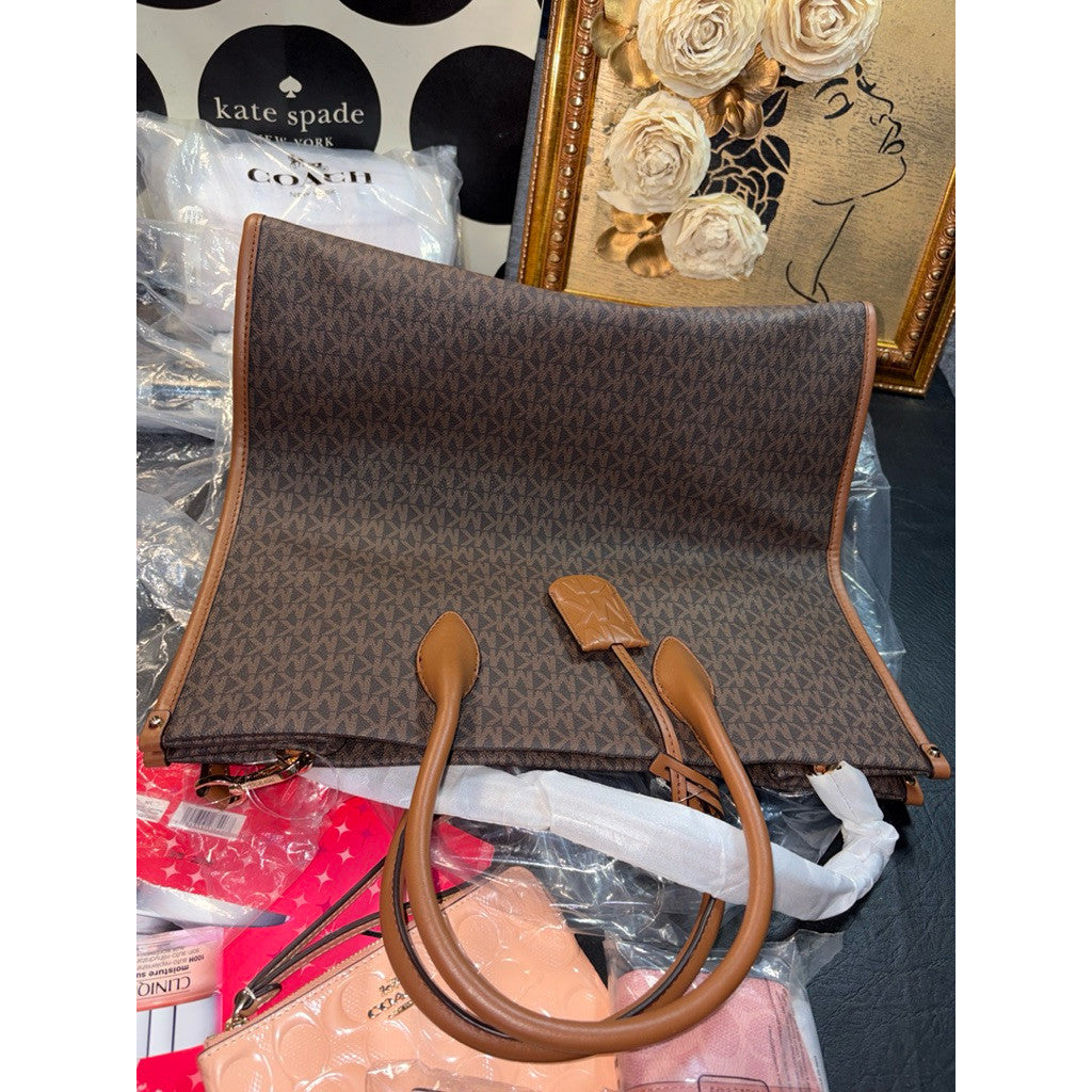 ORIG & IMPORTED MK Mirella Large Book Travel Tote in Signature Brown Bag