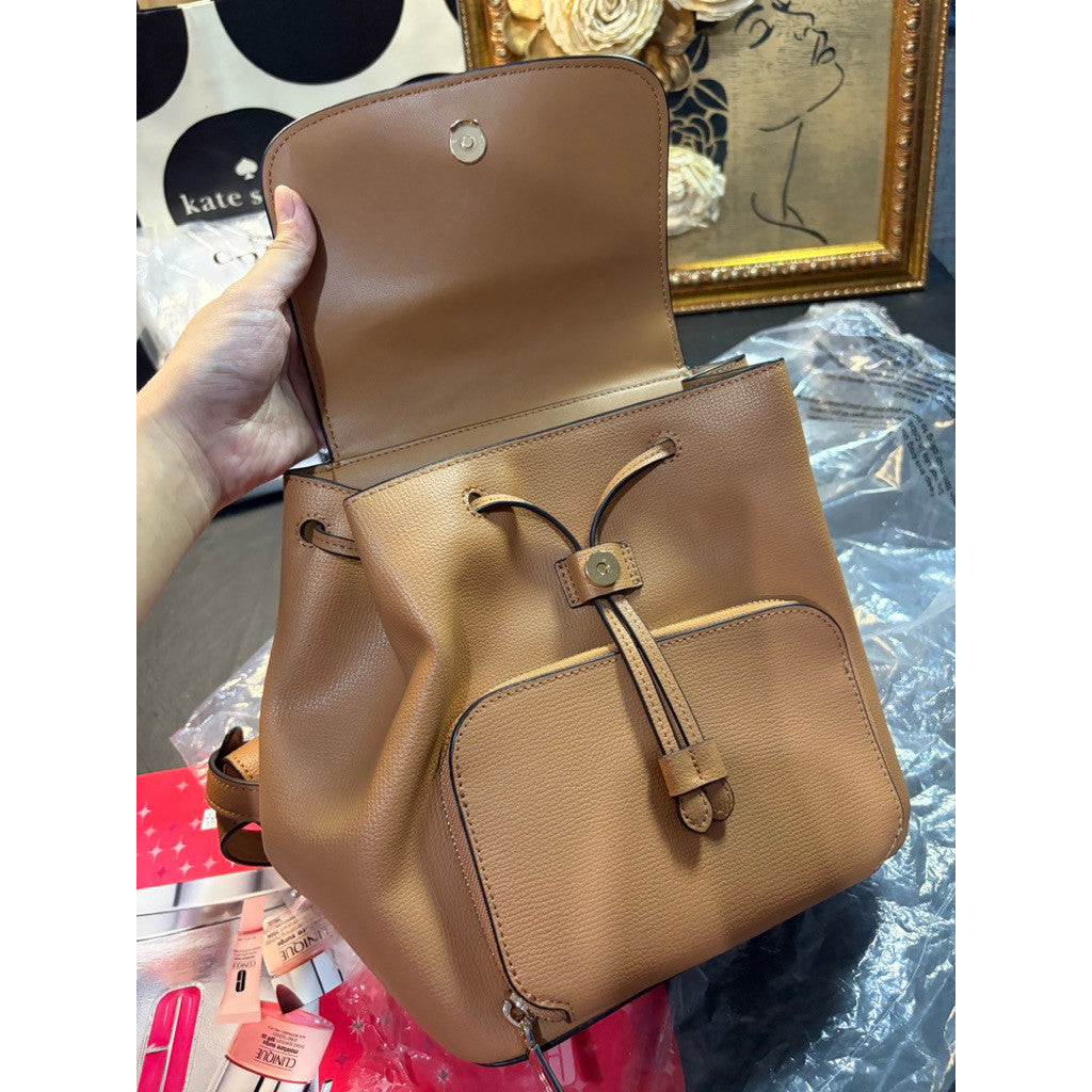 ORIG & IMPORTED KS Kristi Medium Flap Backpack Brown Bag