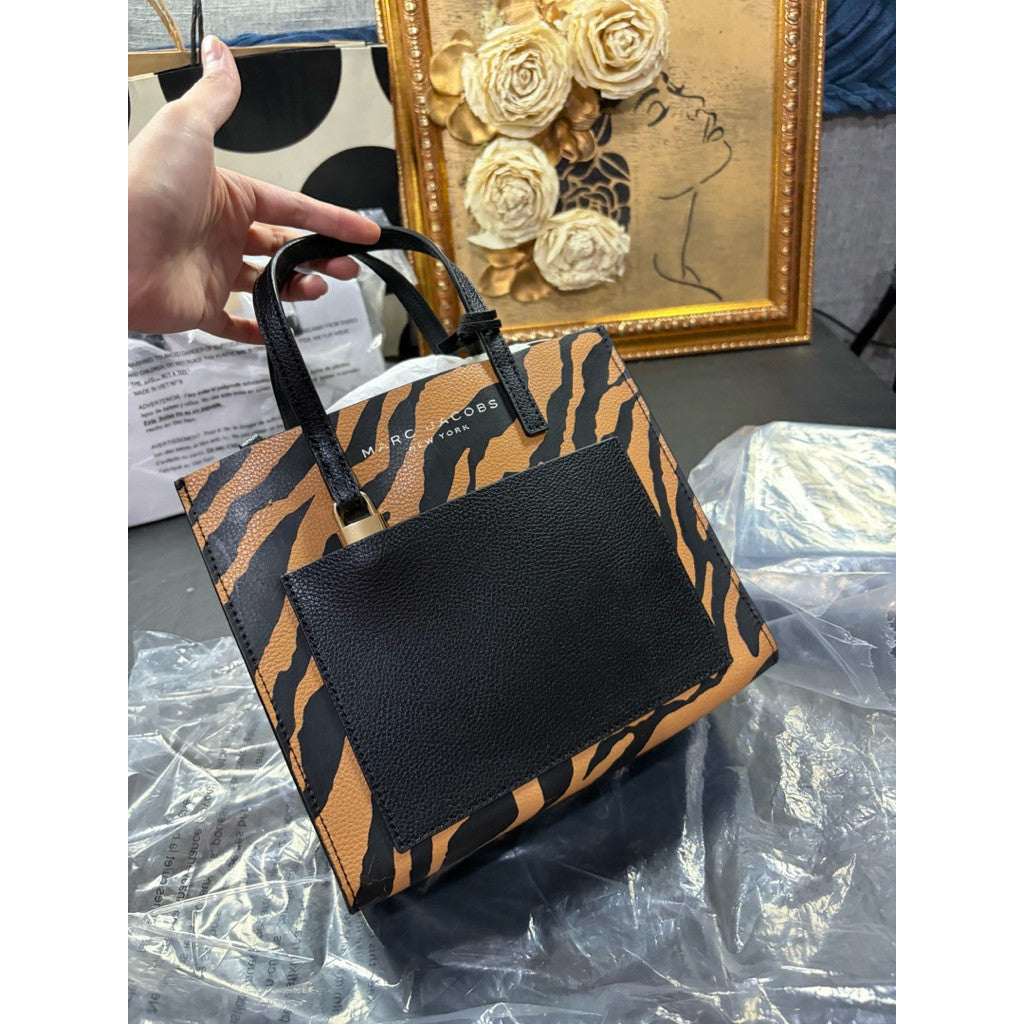 ORIG & IMPORTED MJ Tiger Stripe Print Mini Grind Tote Bag in Black
