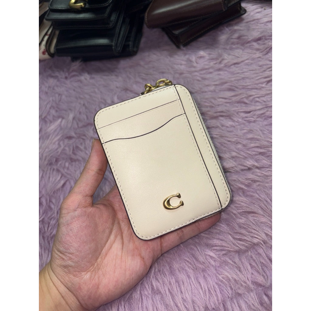 ORIG & IMPORTED CCH Retail Essential Chain Zip Card Case Pink Purple Black White Wallet