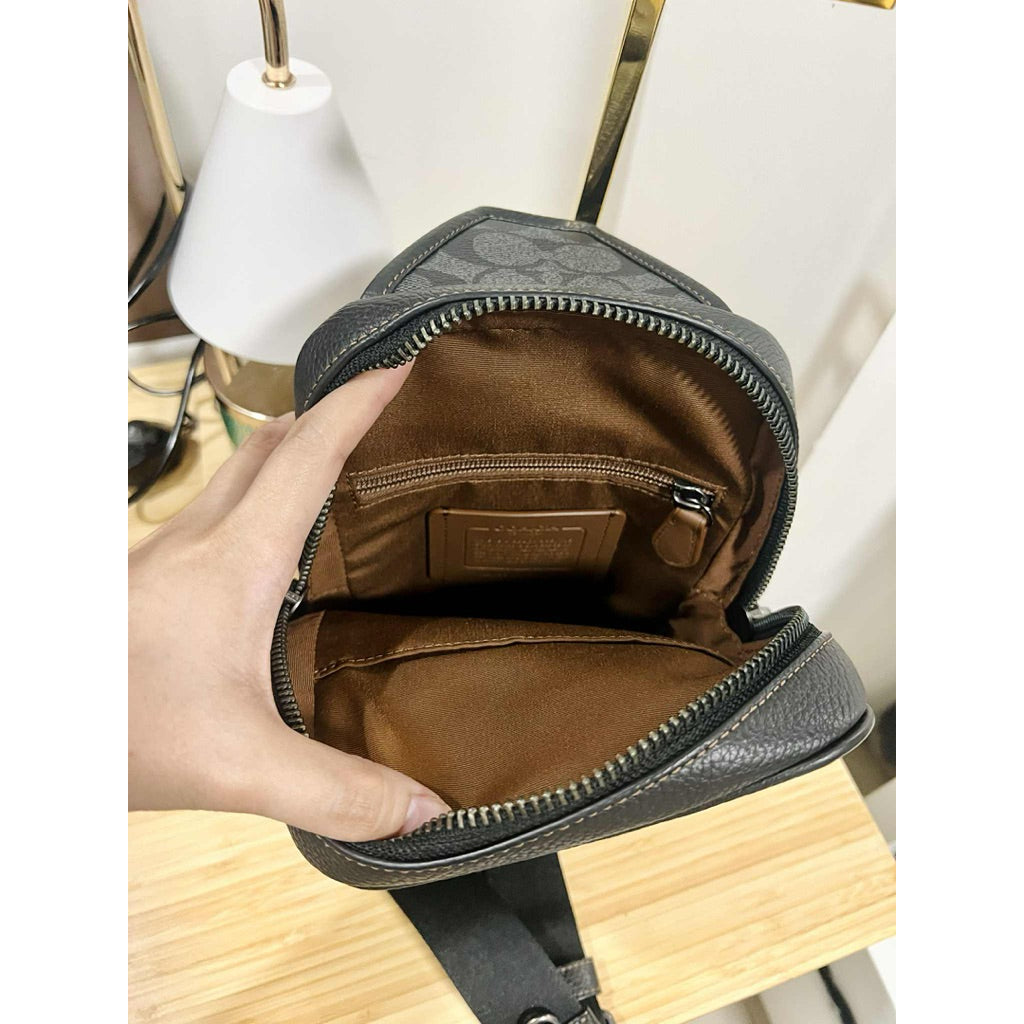 ORIG Preloved CCH Sullivan Pack Men Khaki Brown Men's Bag In Signature Canvas