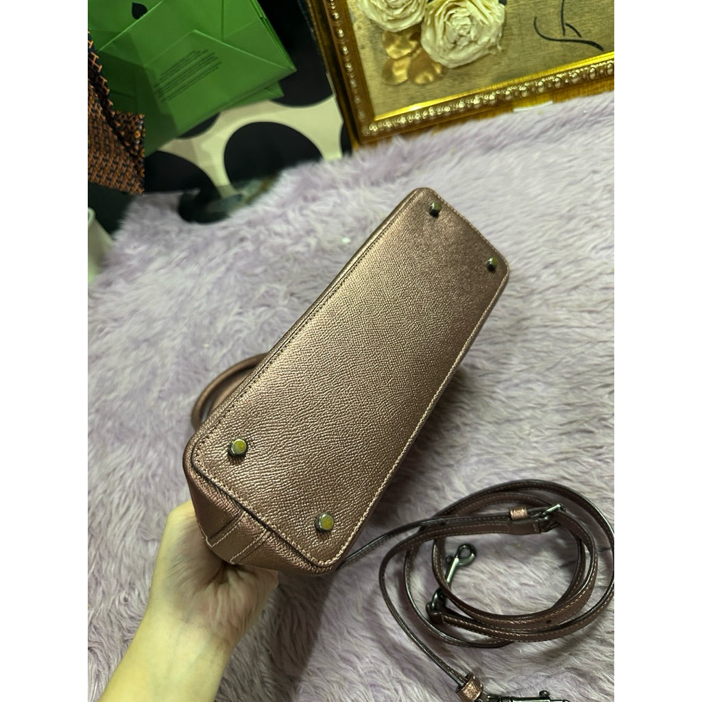 ORIG Preloved CCH Mini Sierra Satchel Dome Metallic Dark Blush/Bronze Bag