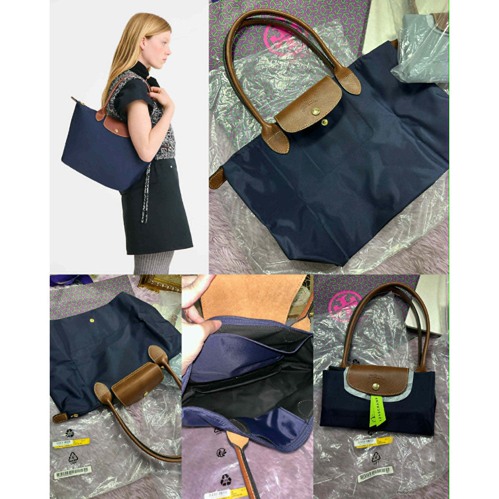 ORIG & IMPORTED Longchamp LC Le Pliage Medium Long Handle Nylon Tote Bag