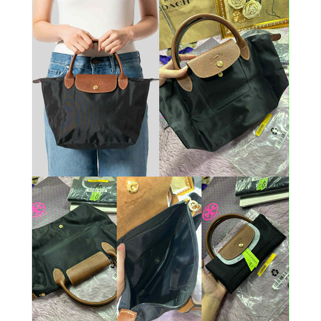 ORIG & IMPORTED Longchamp LC Le Pliage Small Short Handle Nylon Hand Bag