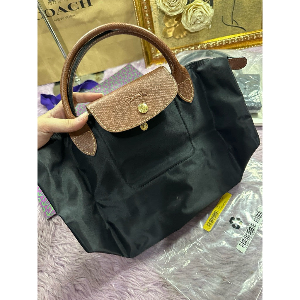 ORIG & IMPORTED Longchamp LC Le Pliage Small Short Handle Nylon Hand Bag