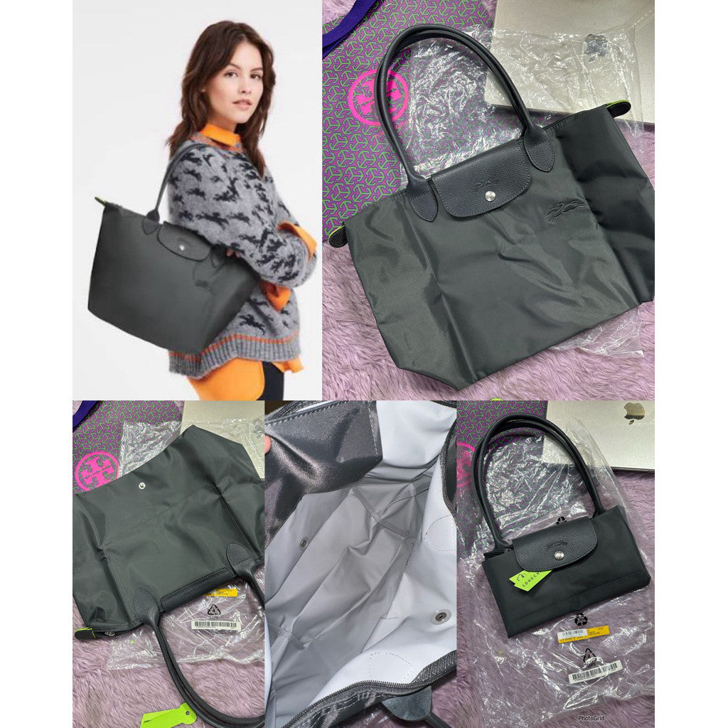 ORIG & IMPORTED GRAPHITE GRAY Longchamp LC Le Pliage Nylon Tote Bag