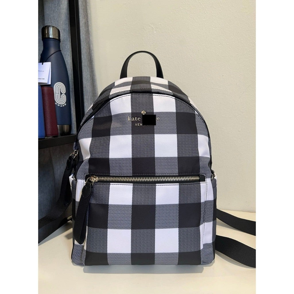 ORIG & IMPORTED KS Medium Backpack Nylon Bag in Black Multi Stripes