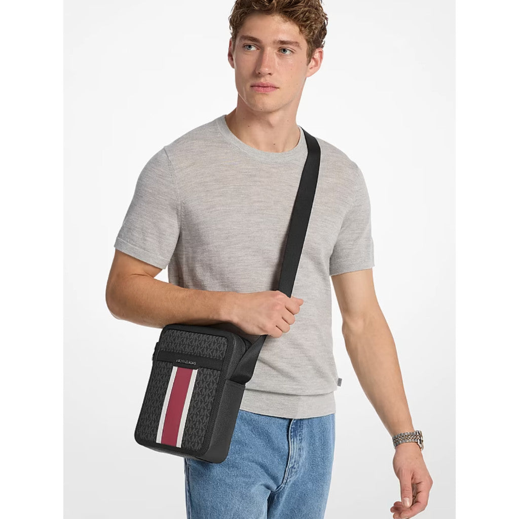 ORIG & IMPORTED MK Cooper Striped Signature Logo Flight Men's Bag Blue/Red