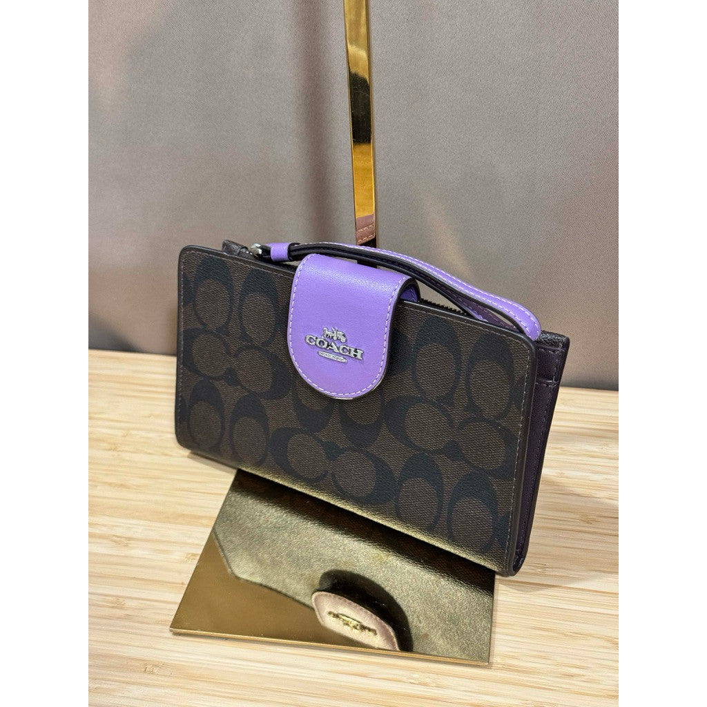 ORIG Preloved CCH Tech Phone Long Wallet in Brown/Purple