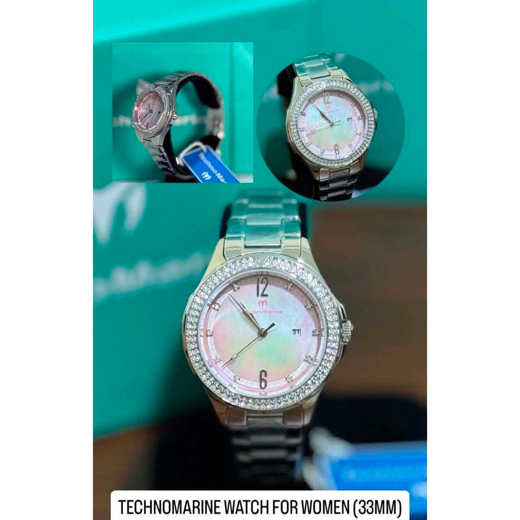 ORIG & IMPORTED Technomarine LUNA 33mm TM-826006 Silver Lady's Watch
