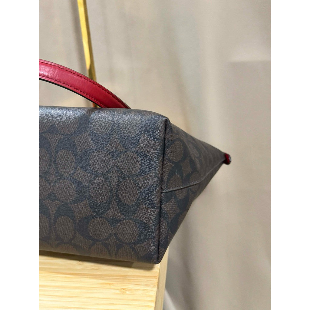 ORIG Preloved CCH Gallery Large Tote Bag In Brown/Red