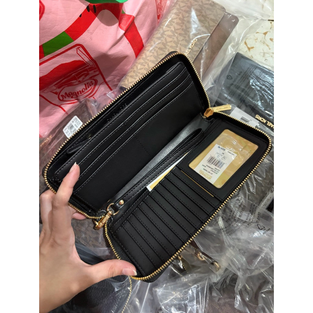 ORIG & IMPORTED MK Jet Set Travel Large Logo Long Continental Wristlet Wallet