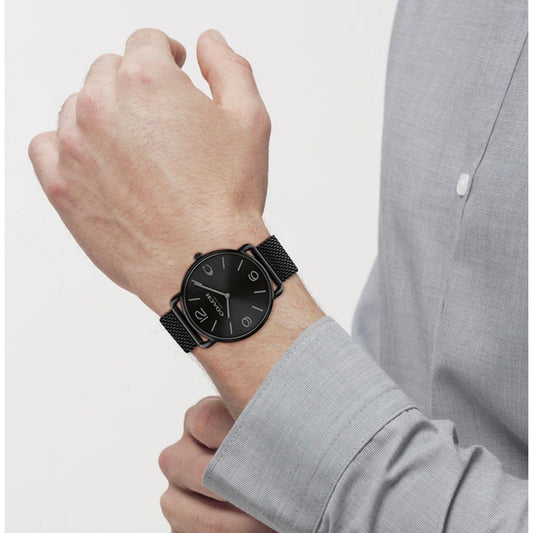 ORIG & IMPORTED CCH 14602651 Men's Ionic Plated Black Steel Mesh Watch