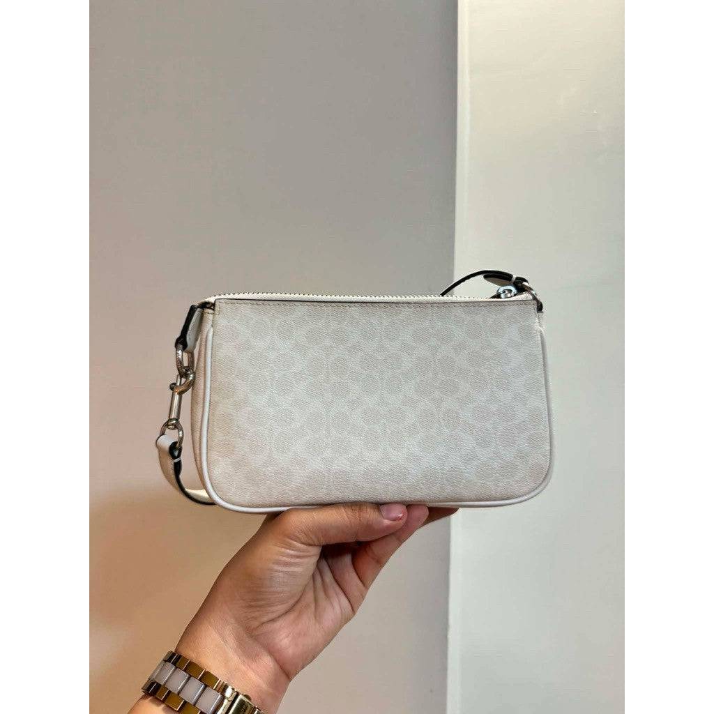 ORIG Preloved CCH Nolita 19 In Colorblock Micro Signature Canvas White Small Bag