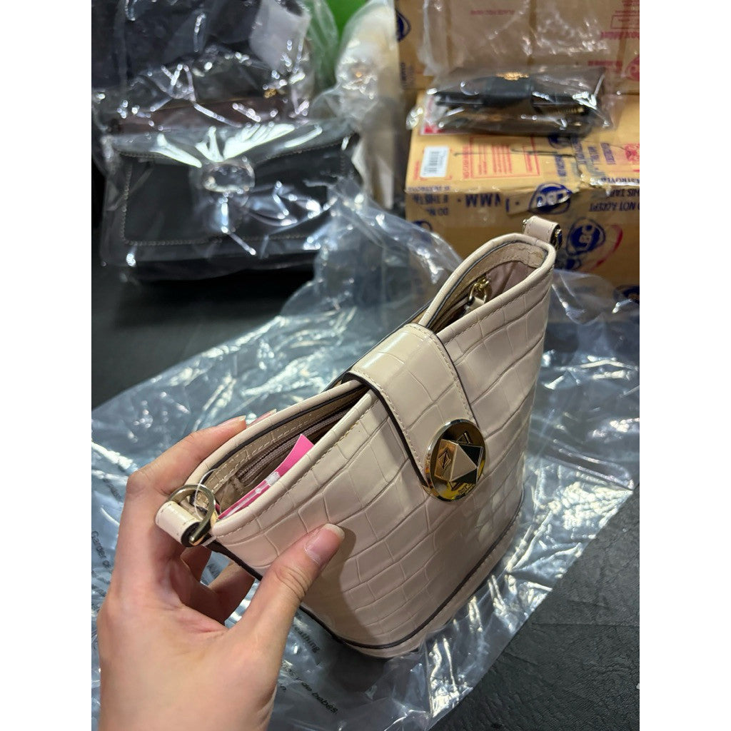 ORIG & IMPORTED KS Audrey Mini Bucket Beige Croc Bag