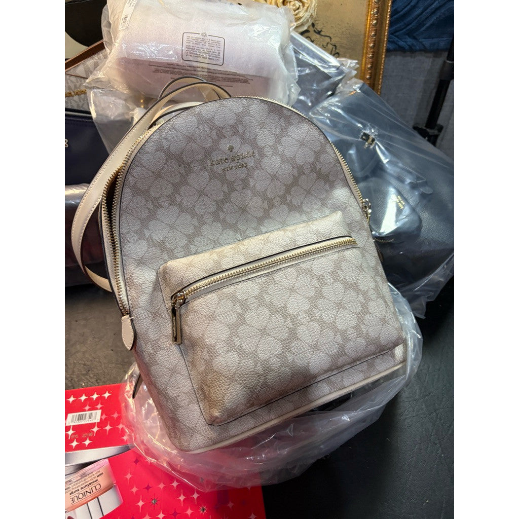 ORIG & IMPORTED KS Flower Medium Backpack Beige Bag