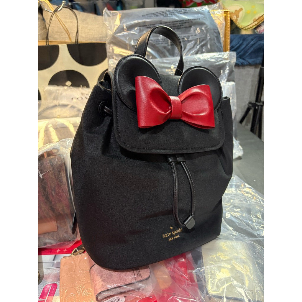 ORIG & IMPORTED KS Disney Minnie Mouse 3D Nylon Backpack Black Bag