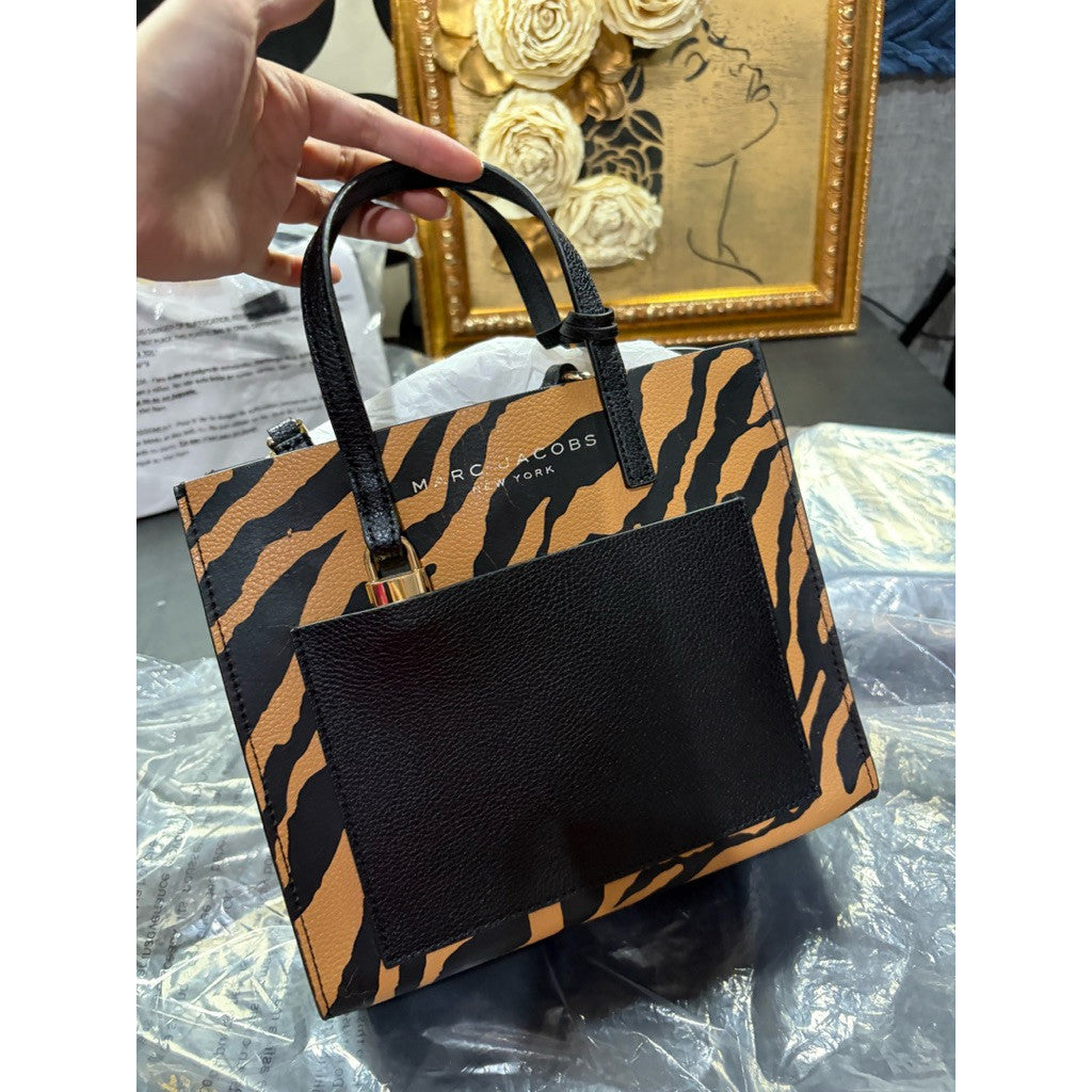 ORIG & IMPORTED MJ Tiger Stripe Print Mini Grind Tote Bag in Black