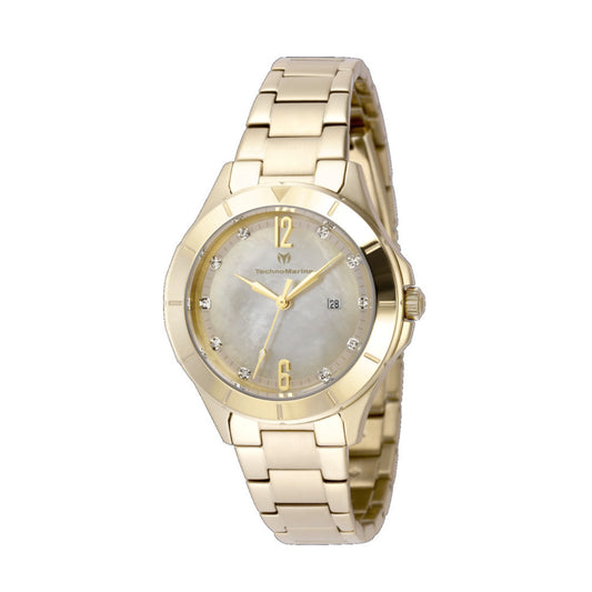 ORIG & IMPORTED Technomarine 33mm LUNA TM-826005 Lady's Gold Watch