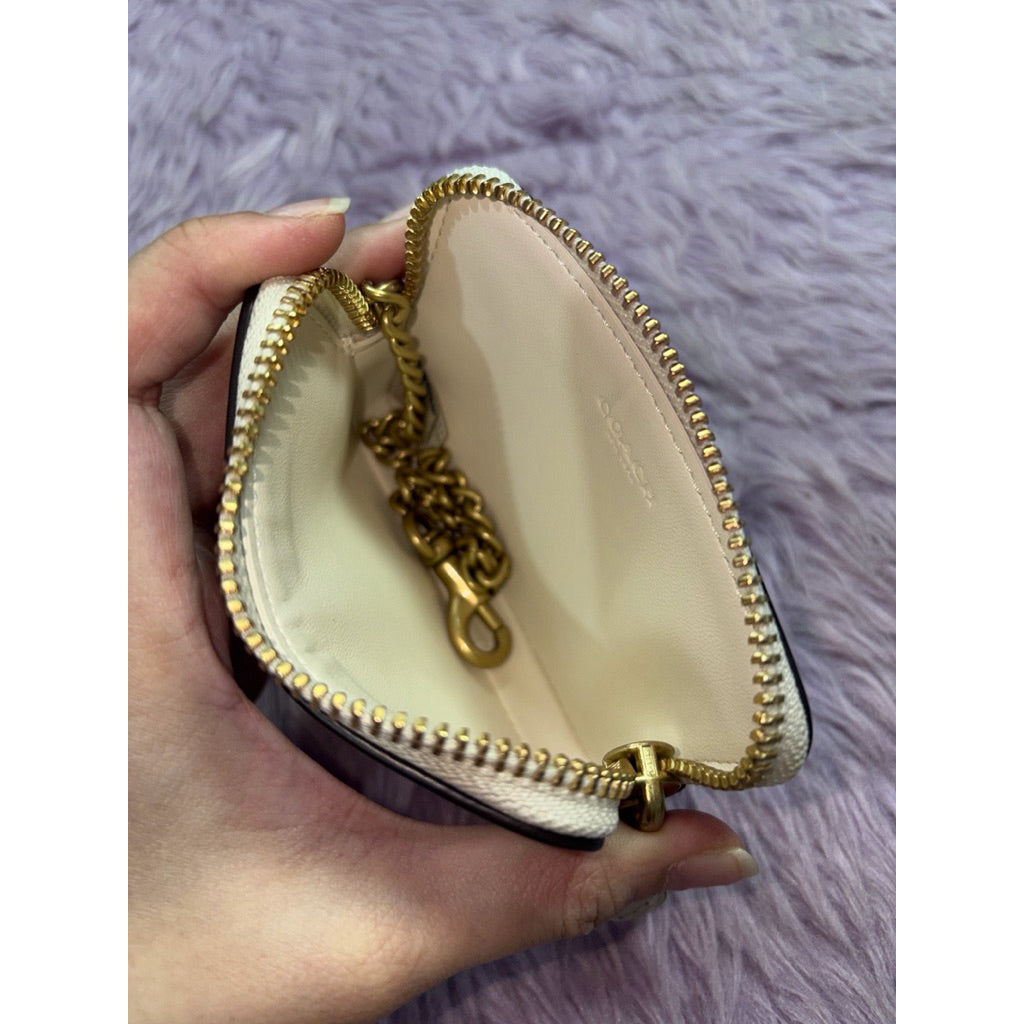 ORIG & IMPORTED CCH Retail Essential Chain Zip Card Case Pink Purple Black White Wallet