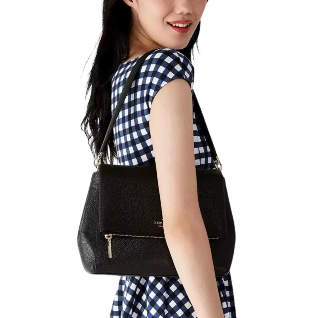 ORIG Preloved KS Leila Medium Flap Shoulder Bag Black