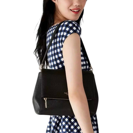 ORIG Preloved KS Leila Medium Flap Shoulder Bag Black
