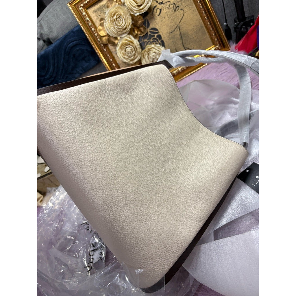 ORIG & IMPORTED KS Knott Colorblock Convertible Carryall Satchel Beige Bag