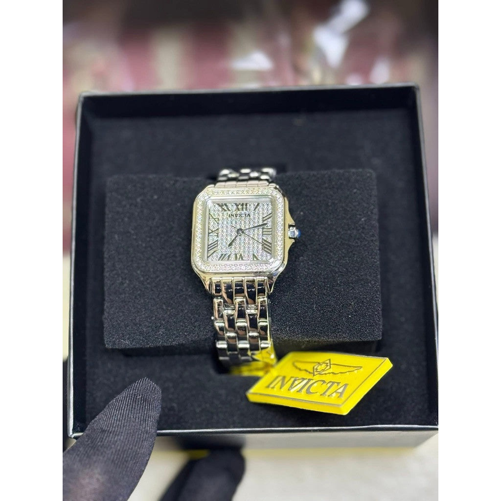 ORIG & IMPORTED Invicta Angel Quartz Crystal Silver 28mm 48994 Ladies Watch