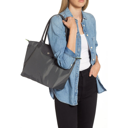 ORIG & IMPORTED GRAPHITE GRAY Longchamp LC Le Pliage Nylon Tote Bag
