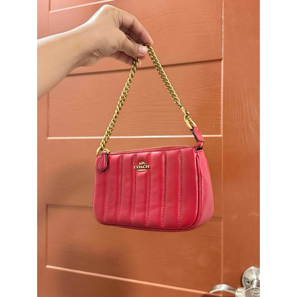 ORIG Preloved CCH Nolita 19 Quilted Small Red Bag with Chain