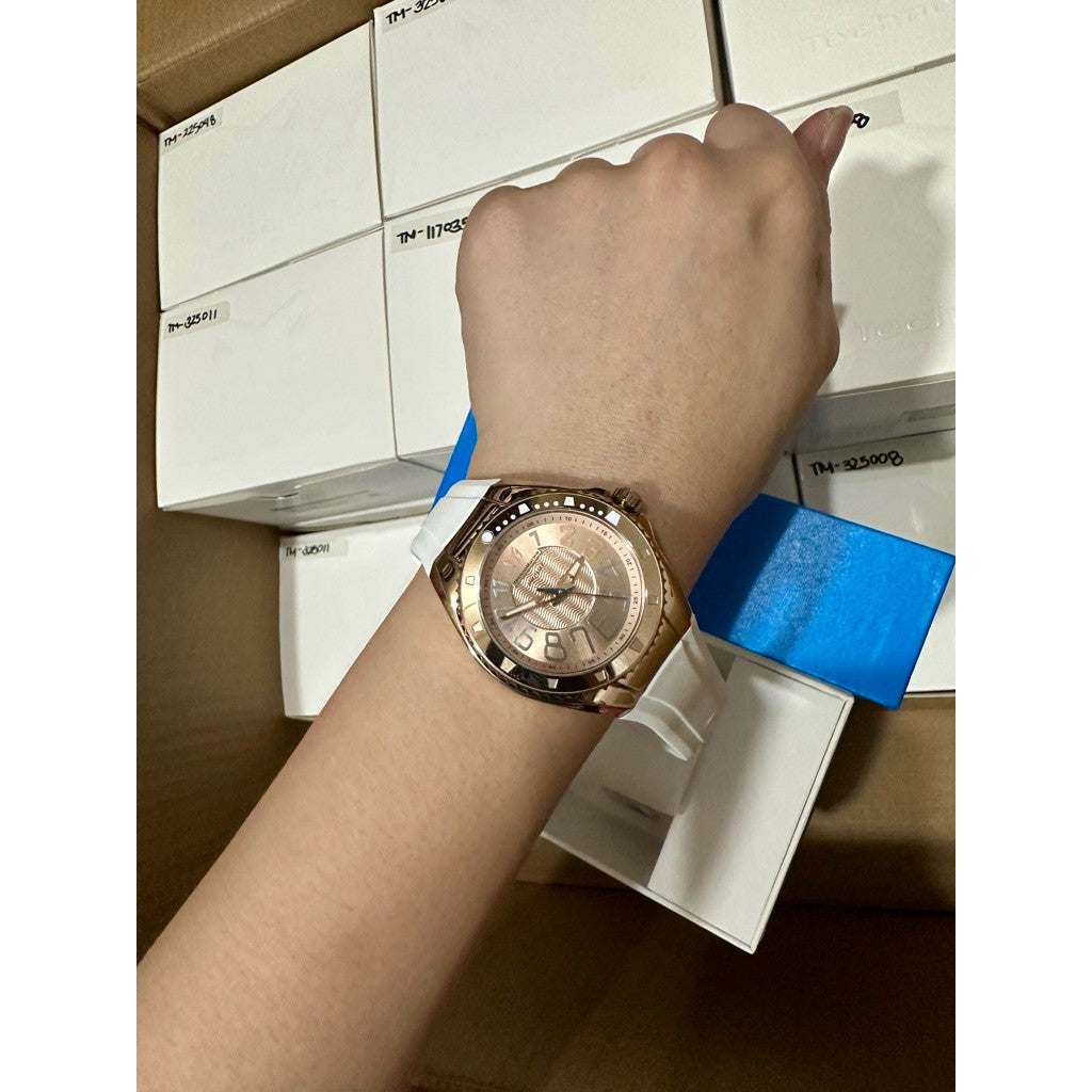 ORIG & IMPORTED Technomarine Lusso Mare 38mm TM-225048 White Strap Lady's Watch