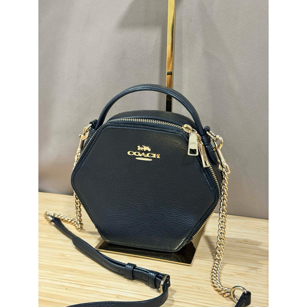 ORIG Preloved CCH RARE Hexagonal Crossbody Black Bag