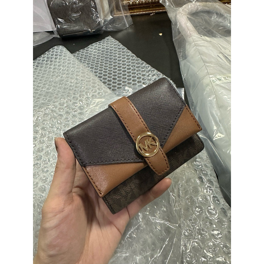 ORIG & IMPORTED MK Greenwich Medium Trifold Brown Wallet
