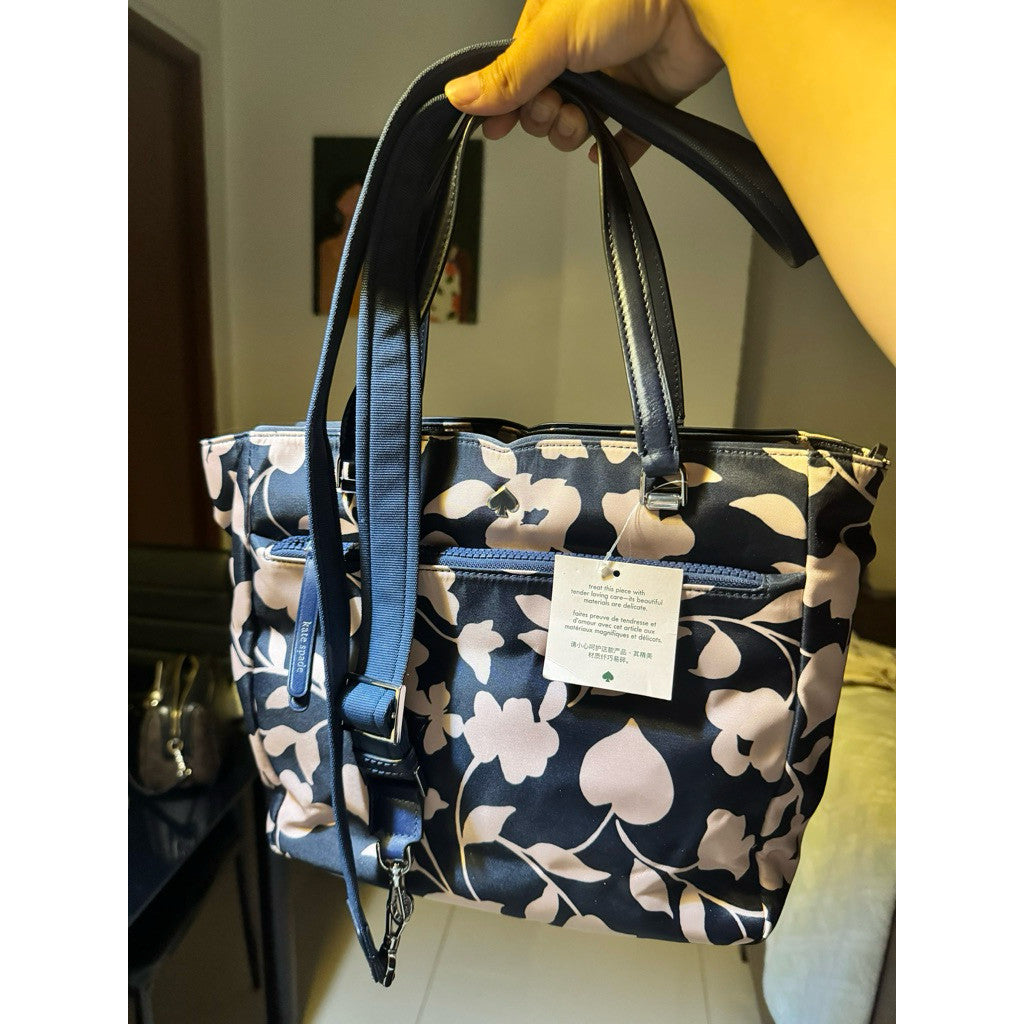 ORIG & IMPORTED KS Jae Garden Vine Medium Satchel Nylon Floral Bag