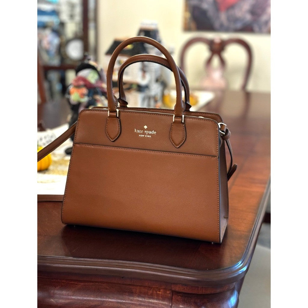 ORIG Preloved KS Madison Saffiano Leather Medium Satchel Brown Bag