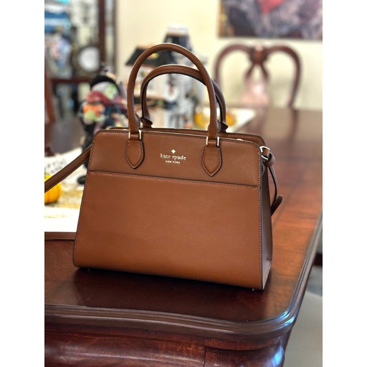 ORIG Preloved KS Madison Saffiano Leather Medium Satchel Brown Bag
